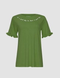 تیشرت زنانه آستین چین دار سایز بزرگ - تصویر 2