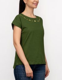 تیشرت زنانه چاکدار قلب آرتی - تصویر 2