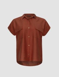 شومیز زنانه آستین پاکتی دو جیب