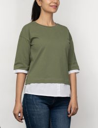 بلوز آستین سه ربع پایین نساجی - تصویر 4