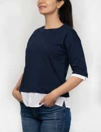 بلوز آستین سه ربع پایین نساجی - تصویر 2