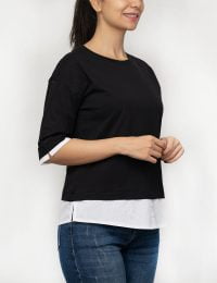 بلوز آستین سه ربع پایین نساجی - تصویر 5