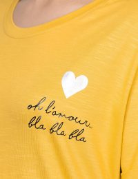 تیشرت زنانه آستین پاکتی قلب براق - تصویر 2