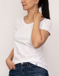 تیشرت زنانه بیسیک یقه هفت فلور - تصویر 9