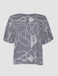 شومیز هندسی یقه چاک دار