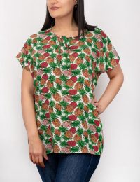 شومیز یقه گره ای طرح آناناس