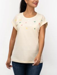 تیشرت زنانه آستین پاکتی قلبی