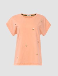 تیشرت زنانه سرشانه افتاده گلدوزی گل - تصویر 2