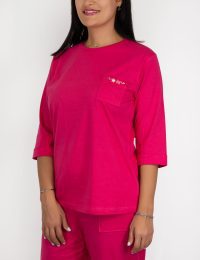 بلوز آستین سه ربع گلسان