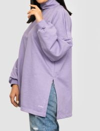 بلوز زنانه یقه اسکی چاک دار