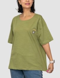 تیشرت زنانه گلدوزی آبپاش گل و قلب