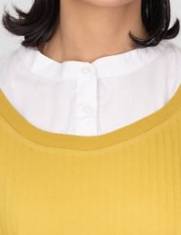 تیشرت زنانه یقه دیپلمات مارپیچ - تصویر 2