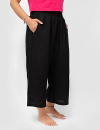 دامن شلواری نخی مشکی