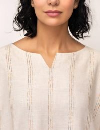 شومیز زنانه آستین پاکتی چاکدار - تصویر 2