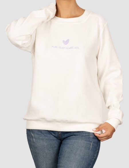 بلوز زنانه بیسکویتی گلدوزی قلب پاک