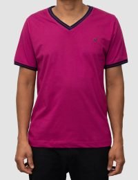 تیشرت مردانه یقه هفت خط دار حسام