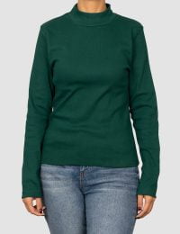 بلوز زنانه یقه سه سانت کشبافت ساده آرتی