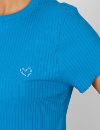 تیشرت زنانه یقه گرد گلدوزی دو قلب - تصویر 2