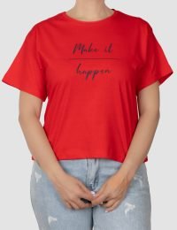 تیشرت کراپ زنانه چاپدار مهدیس