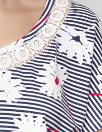 تیشرت زنانه یقه گیپور دار گلرو - تصویر 2