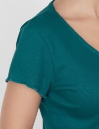 تیشرت کراپ زنانه کشبافت شوکا - تصویر 2