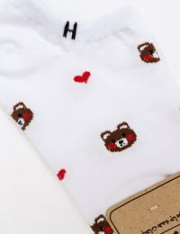 جوراب زنانه مچی خرس و قلب - تصویر 2