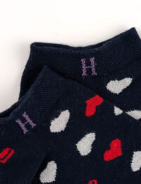 جوراب زنانه مچی قلب سرمه ای - تصویر 2