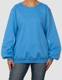 بلوز زنانه آستین گلدوزی گل ریز ستاره ای