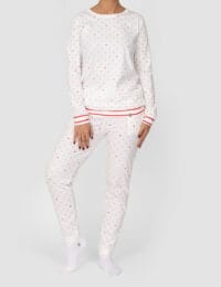 شلوار زنانه تمام چاپ راه راه قلبی - تصویر 2