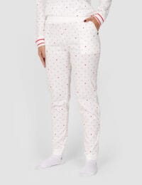 شلوار زنانه تمام چاپ راه راه قلبی