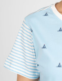 تیشرت زنانه راه راه و قایق - تصویر 3