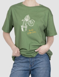 تیشرت زنانه چاپدار طلا