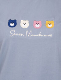 تیشرت زنانه گلدوزی خرس رنگی - تصویر 2