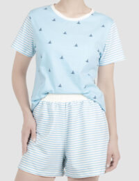 شورتک زنانه راه راه و قایق - تصویر 2