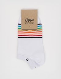 جوراب زنانه مچی راه راه ریز رنگی