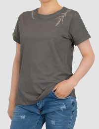 تیشرت زنانه گلدوزی مروارید