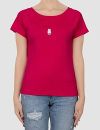 تیشرت زنانه چاپدار گربه بازیگوش