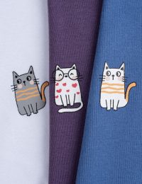 تیشرت زنانه چاپدار گربه بازیگوش - تصویر 2