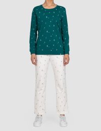 بلوز زنانه چاپدار درخت کاج - تصویر 5