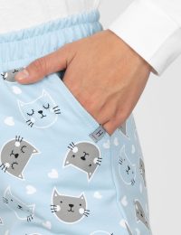 شلوار زنانه چاپدار گربه وارونه - تصویر 2