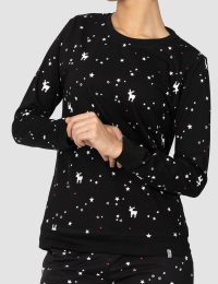 بلوز زنانه چاپدار ستاره و گوزن - تصویر 5