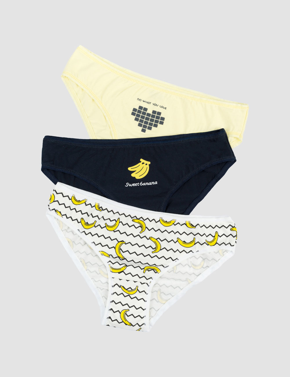 موزیک فانتزی (4) پک 3 تایی شورت زنانه موزی فانتزی - تصویر 1