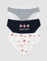 پک 3 تایی شورت زنانه توت فرنگی راه راه - تصویر 3