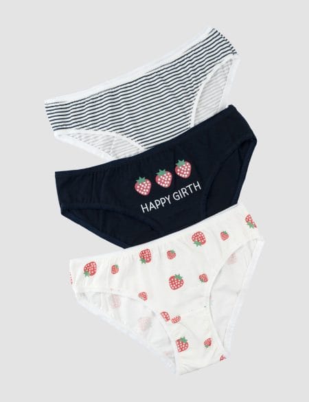 پک 3 تایی شورت زنانه توت فرنگی راه راه