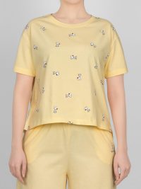 تیشرت زنانه چاپدار اسنوپی خوشحال