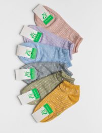 جوراب زنانه مچی راه راه خال خالی - تصویر 2