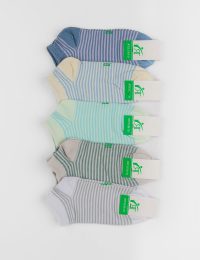 جوراب زنانه مچی راه راه رنگی - تصویر 2