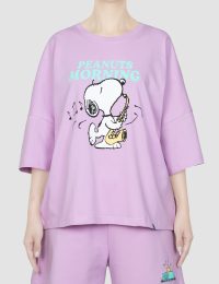 تیشرت زنانه چاپدار اسنوپی و موسیقی