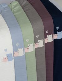 تیشرت زنانه چاپدار گربه و قلب - تصویر 2