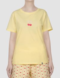 تیشرت زنانه چاپدار آلبالو